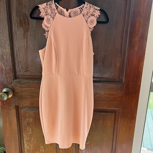 Lulus blush dress with lace back